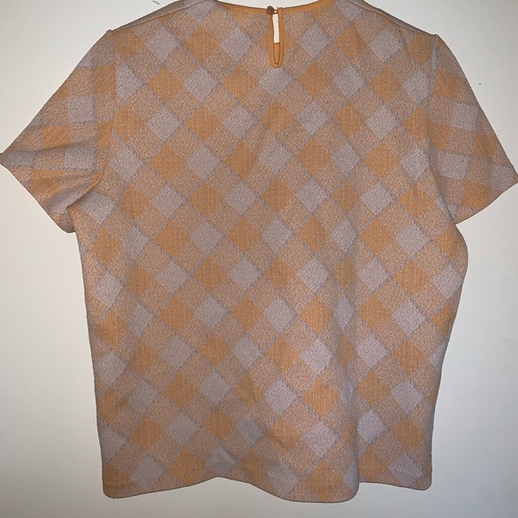 Peach and white plaid shirt - Picture 2 of 2